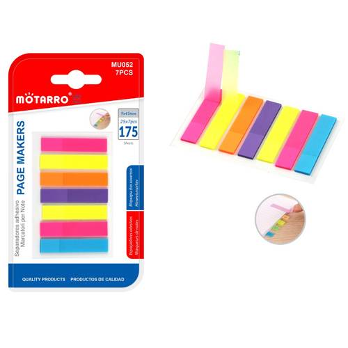 Motarro Colored Sticky Notes Set – 9x45 mm 175 pcs