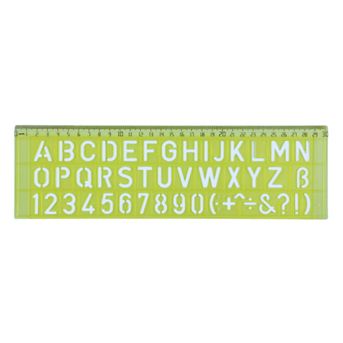 Plastic Drawing Ruler Alphabet and Number