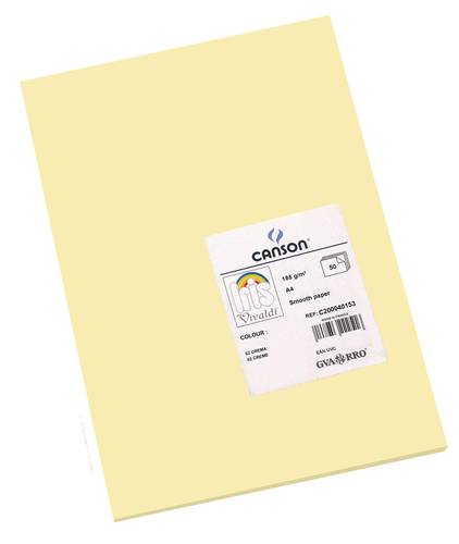 Canson Iris Vivaldi A4 185 gsm Smooth Color Paper -Cream- 50 Sheets