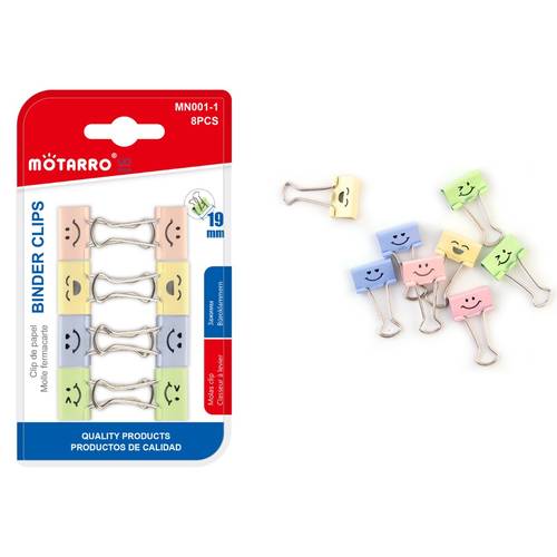 Motarro Colored Binder Clips 19 mm 8 pcs