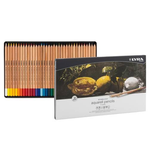 Lyra Rembrandt Aquarell Watercolor Art Pencil Set With Metal Case (Assorted, Pack of 36)