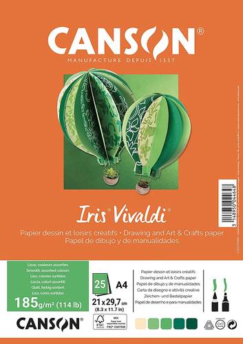 Canson Iris Vivaldi A4 colored paper Earth assortment 25 sheets
