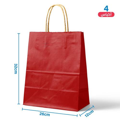 Large Red Paper Gift Bags 4 pcs