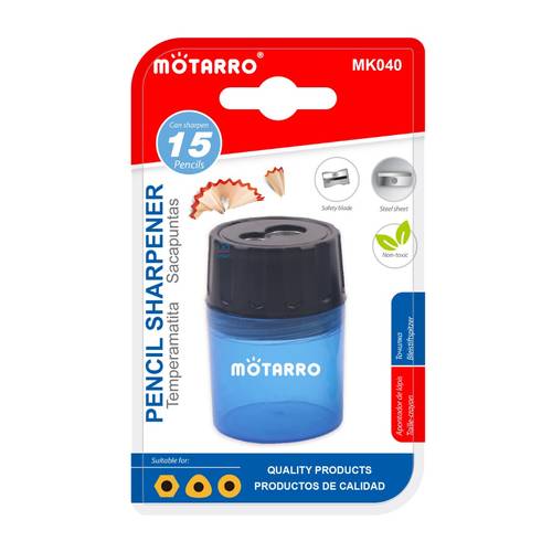 MOTARRO Double-Hole Pencil Sharpener- Blue