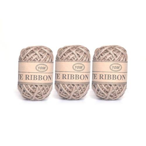 Jute Twine Ribbon 3 pcs 10m Natural Color