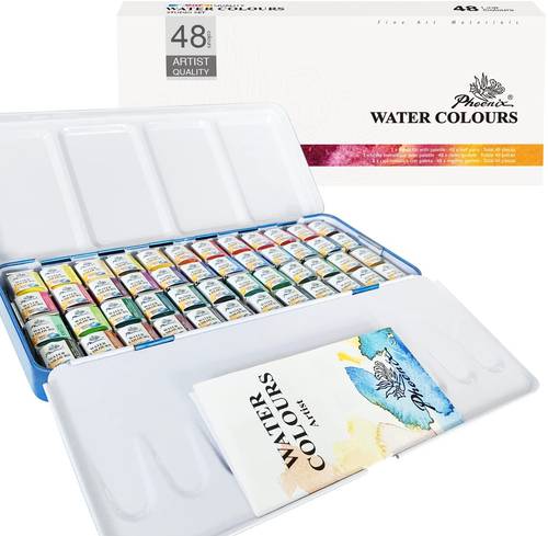 Phoenix Solid Portable Watercolor set 48 colors