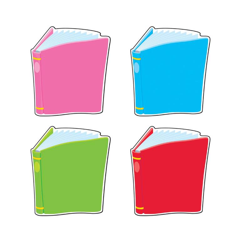 مجموعة متنوعة من ملصقات الكتب بألوان مختلفة