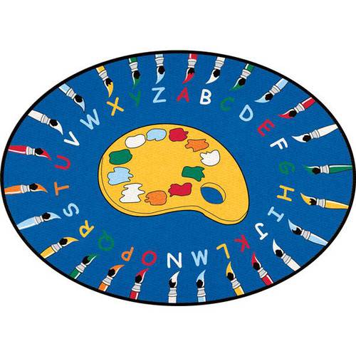 سجادة الحروف الأبجدية الفنية  بيضاوية الشكل مقاس  198cm x 287cm