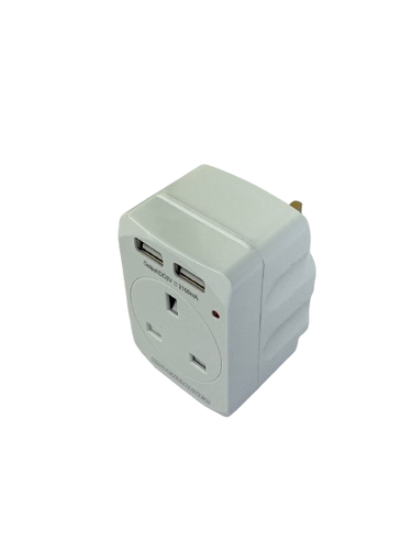 قسام جداري مكعب 3 فتحة + MACHER-613BU 2USB