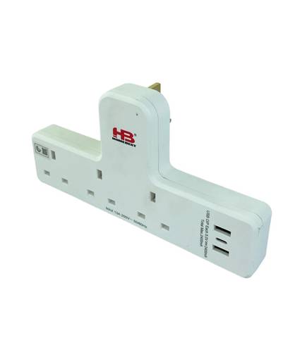 قسام جداري 3 فتحة + HB-AU313USB-3USB