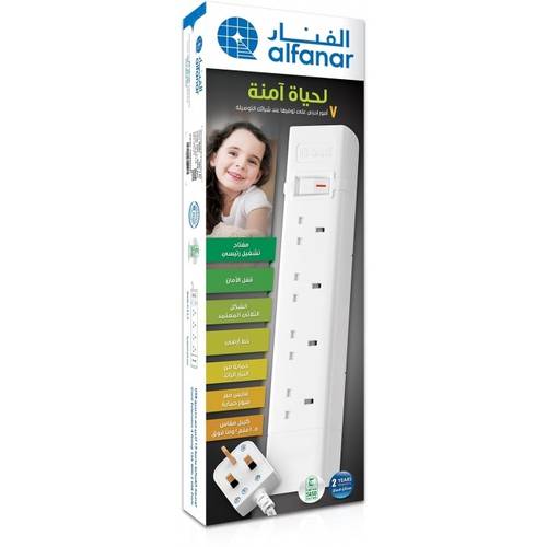 توصيلة كهرباء 13 امبير 5 متر 4مخارج بدون USB الفنار