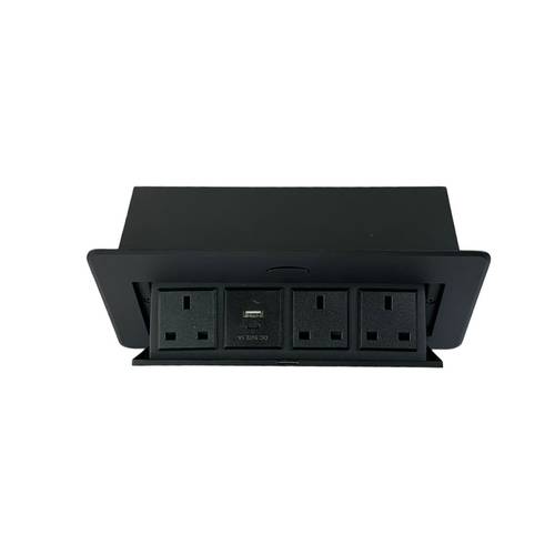 علبة فيش مكتبي {3 فيش + USB + TYPE C} موديل 50041
