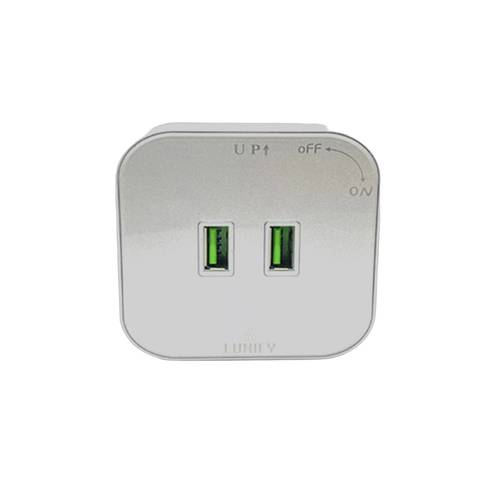 فيش USB مزدوج LUXIFY فضي   TRACK       