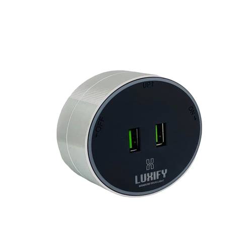  فيش USB مزدوج مضيء LUXIFY فضي  TRACK