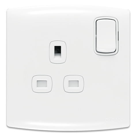 Socket 13 amp, white, 7x7, Al-Fanar