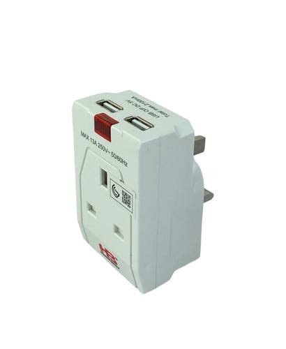 قسام جداري مكعب 1 فتحة + HB-AU010 2USB