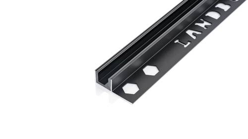 نعلة مخفية بروفايل زجاج مع PVC اسود مطفي 2.5متر 10مم GF002-BM-10W-12H LANDBUILD