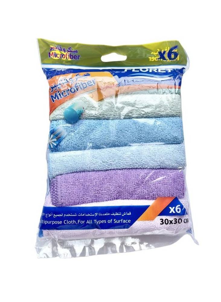 قماش تنظيف مايكروفايبر 6 قطع 30 * 30