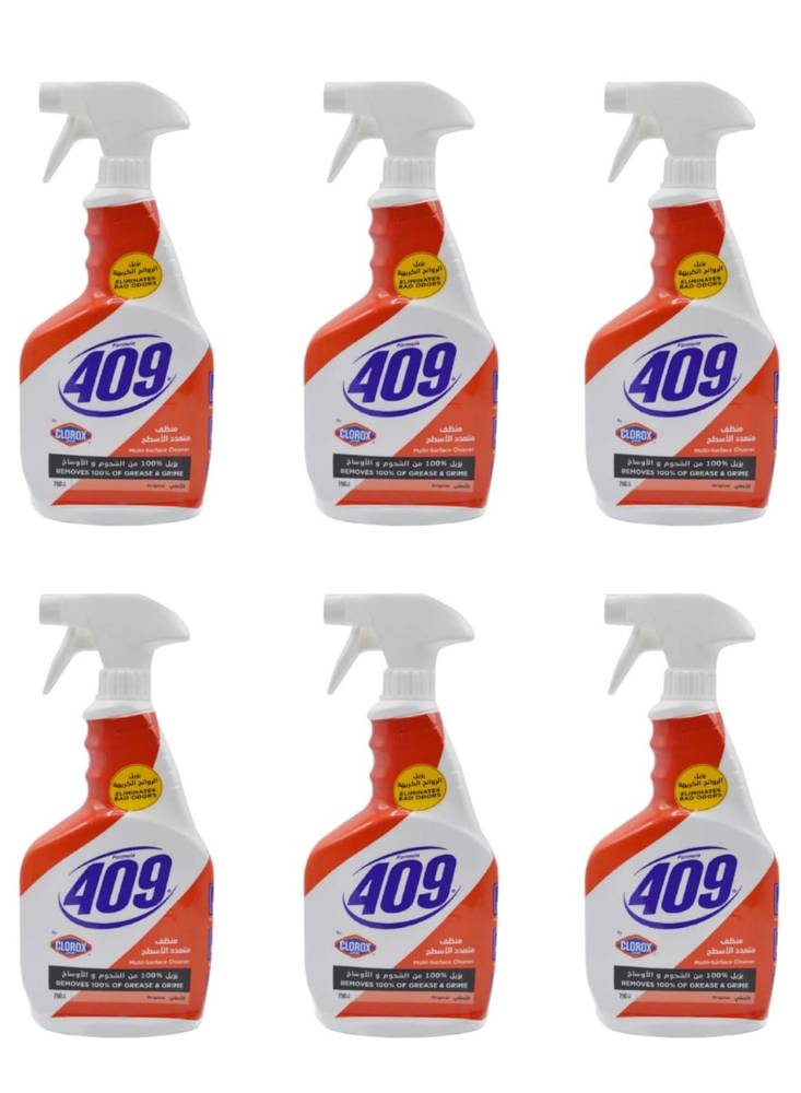 409 بخاخ مطهر و مزيل البقع متعدد الاستخدام 6 عبوة * 750 مل