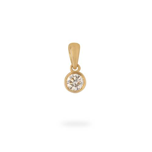 Round diamond solitaire charm