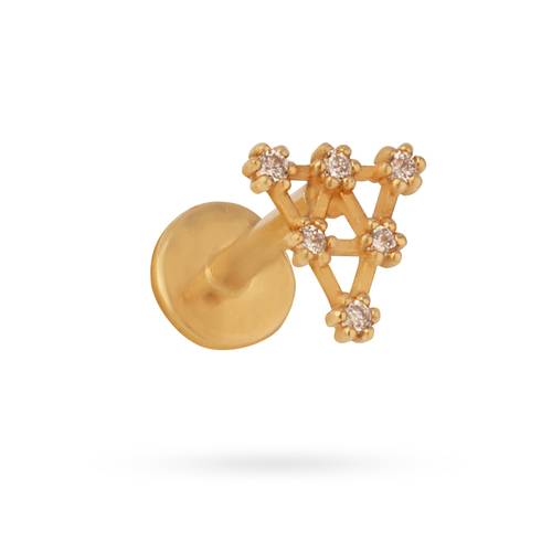 Pavé triangle single earring