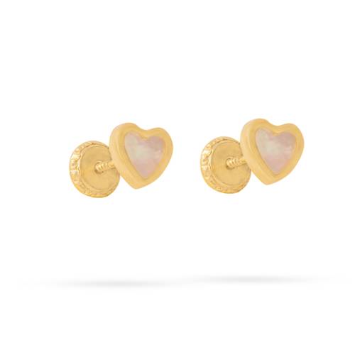 Children's pearl heart earrings