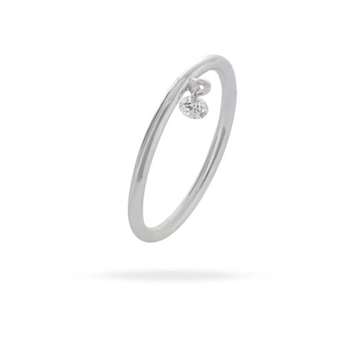 Dancing diamond ring in white gold