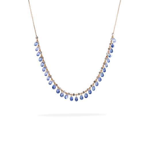 Sparkling blue sapphire necklace