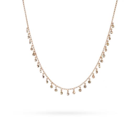 Rose gold loose diamond necklace
