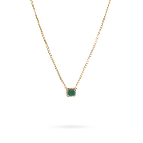 Small square emerald necklace