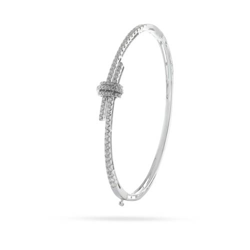 Pavé bangle bracelet in white gold