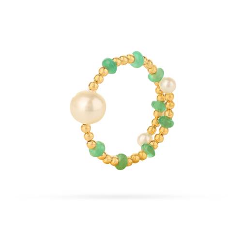 Lulu flexible ring with green emerald