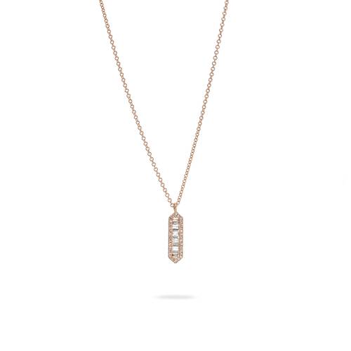 Pave short rectangular pendant