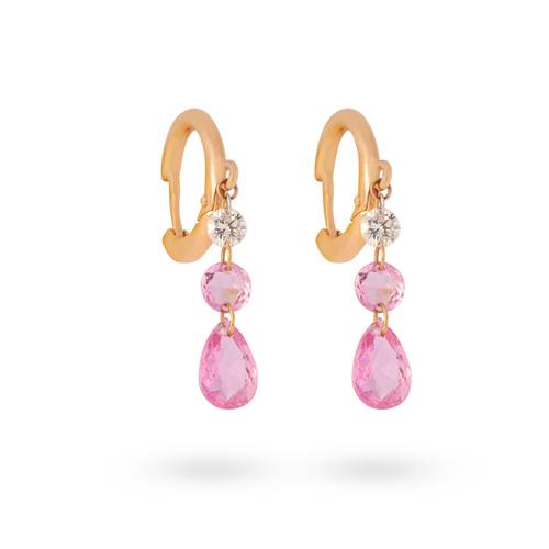 Elegant Italian pink sapphire earring