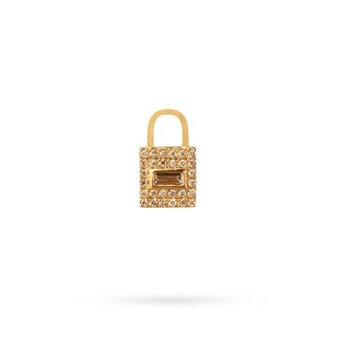 Wide elegant charm with rectangular diamonds
