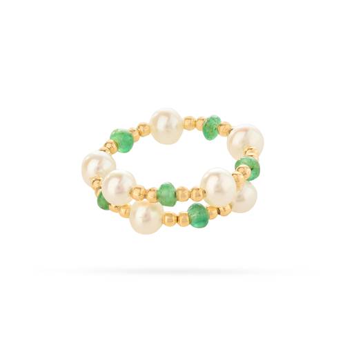 Lulu flexible ring with emerald stone