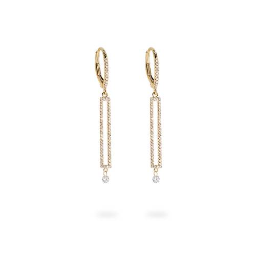 Pave elegant earring with loose diamonds