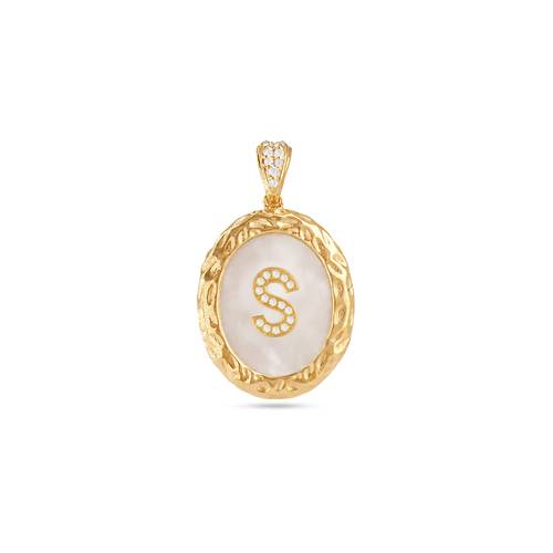 Vintage Mother-of-Pearl Double-Sided Pendant from the INITIAL Collection (S&T)