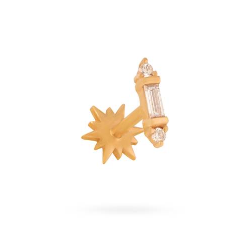 Only one earring baguette white