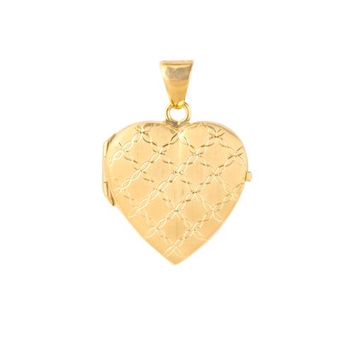Heart-shaped locket pendant in Matte gold