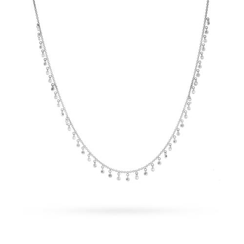 White gold loose diamond necklace