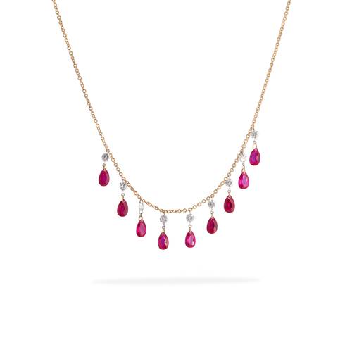 Wavy ruby necklace