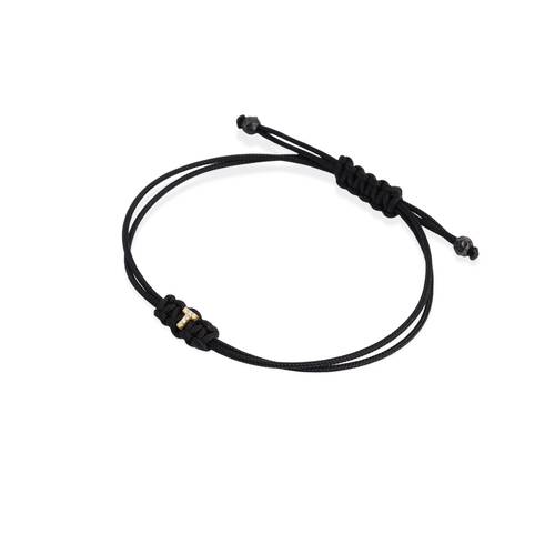 Yellow Gold Black letter bracelet  