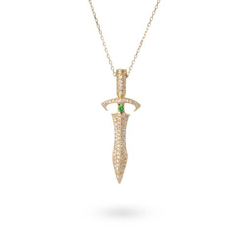 Emerald dagger Army necklace