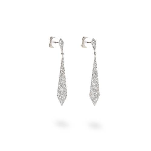 Pave earring with a rhombus geometric