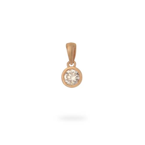 Round diamond solitaire charm