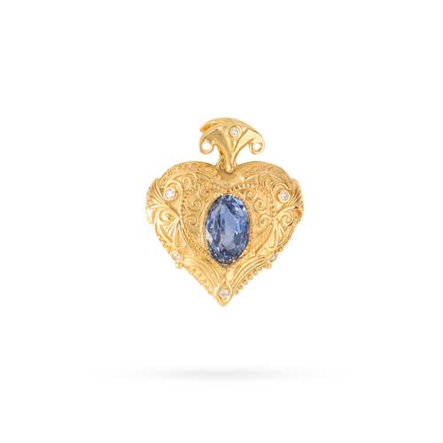Blue sapphire heart necklace