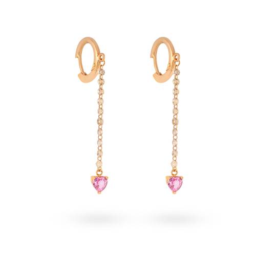 Italian Earring A heart-shaped pink sapphire ring