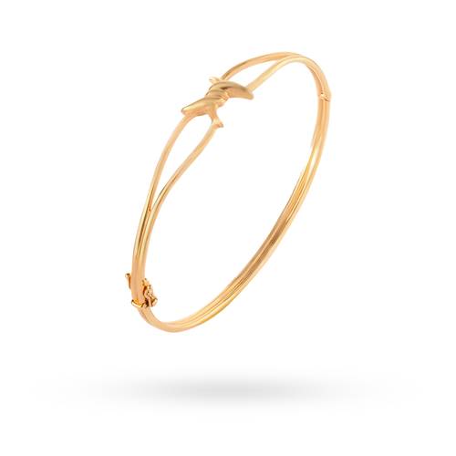 Rose gold barbed wire solitaire bracelet