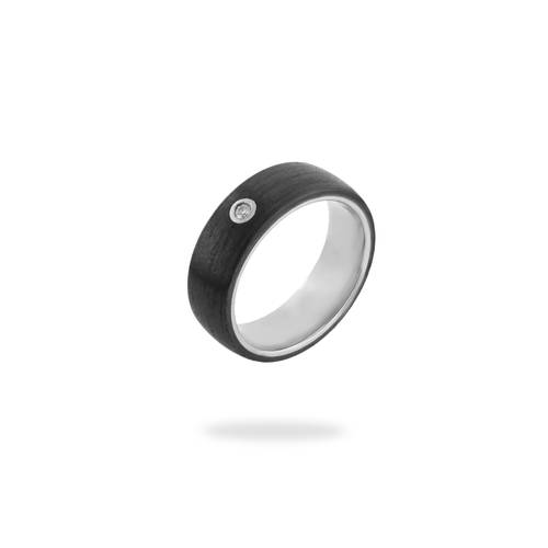 Wide German black carbon ring with full titanium interior